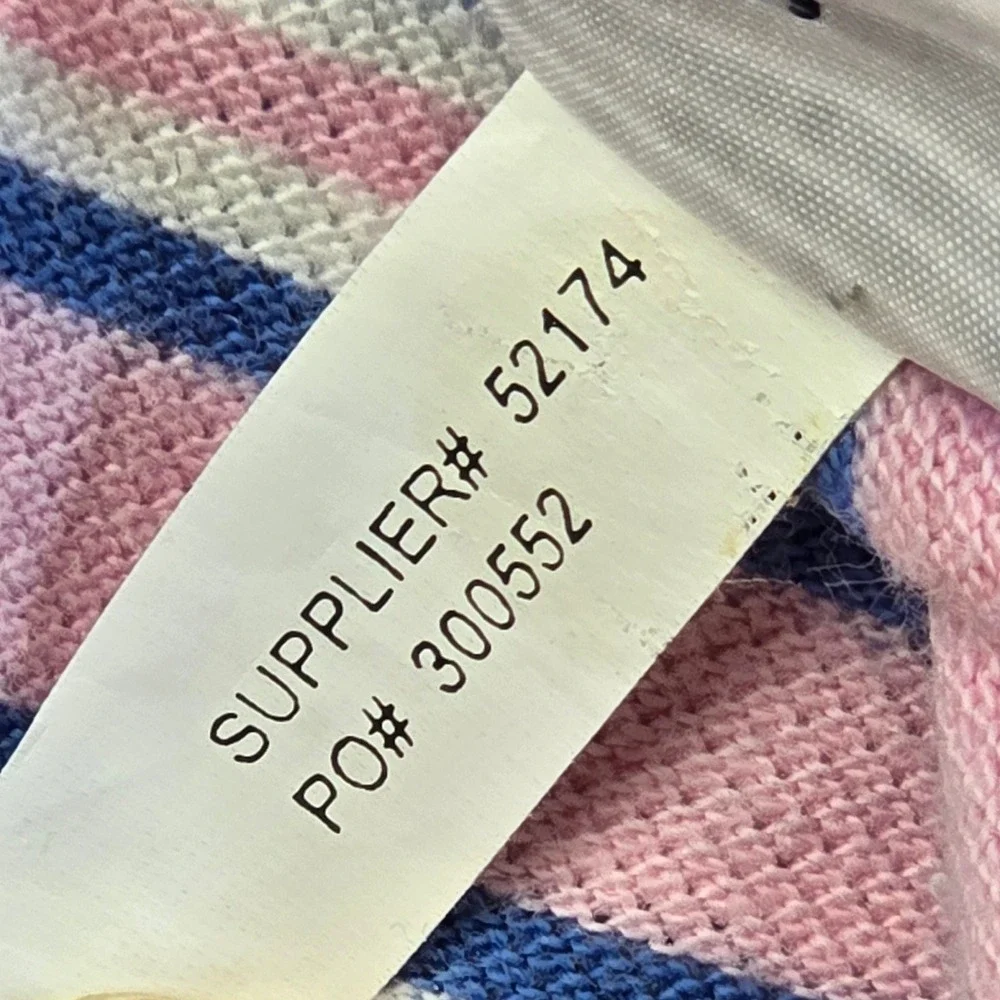 Polo Ralph Lauren Polo Mens L Pink Blue Striped Classic Fit Green Pony Logo